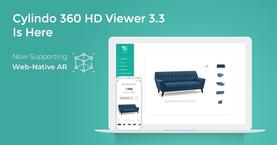 Cylindo 360 HD Viewer 3.3 is now supporting web-native AR