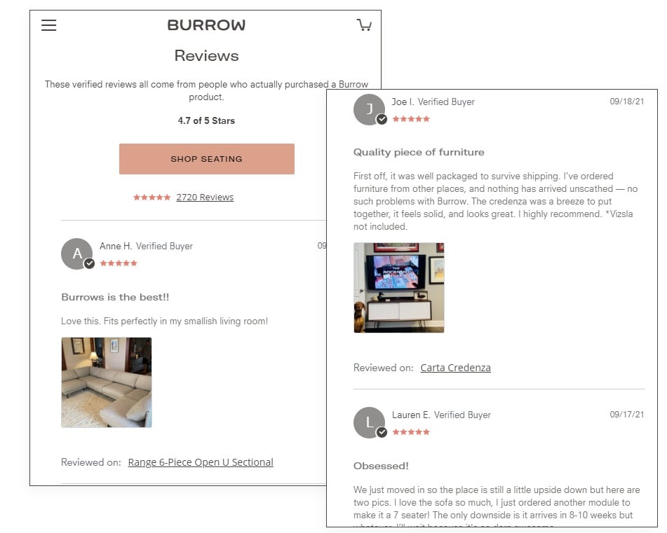 Burrow Product Reviews