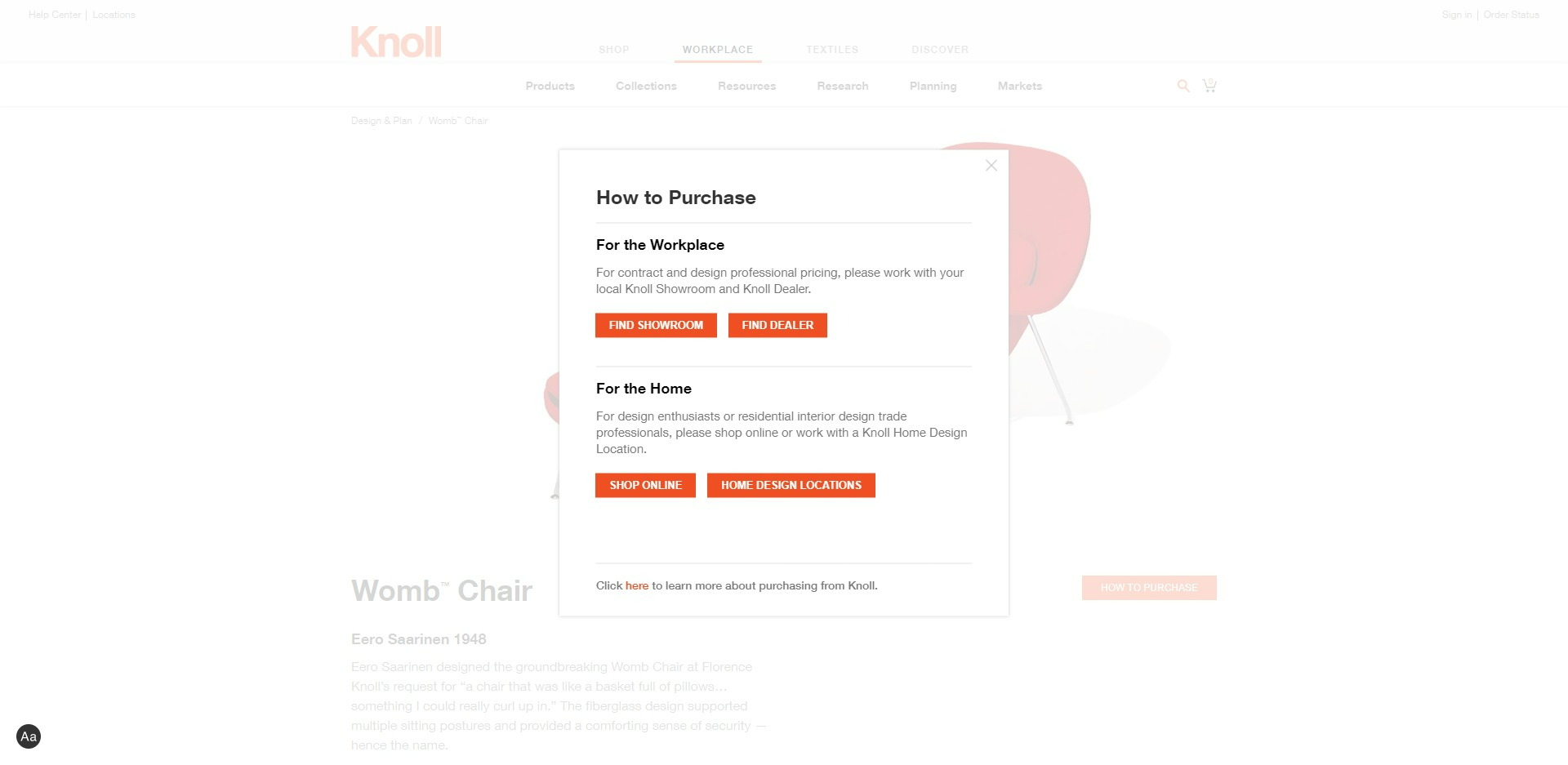 Knoll how to purchase 