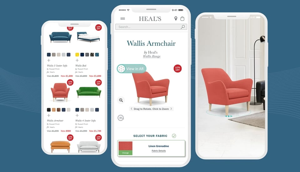 Heals partners with Cylindo to introduce app-less Augmented Reality in the UK market