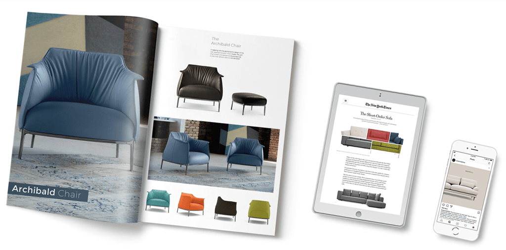 Exemplis uses Content API for bespoke catalog visuals, like this one of the Archibald Chair