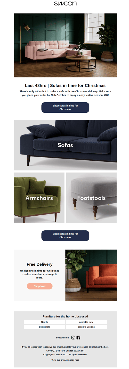 Swoon Editions lifestyle imagery email campaign