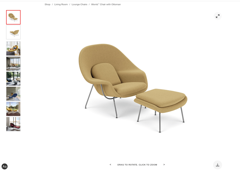 Knoll product details page
