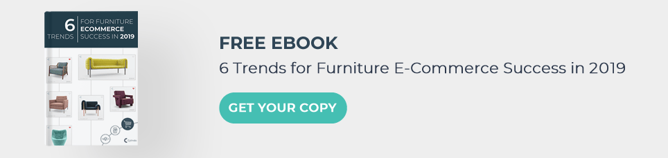 Banner for free ebook on 6 trends for furniture e-commerce success in 2019