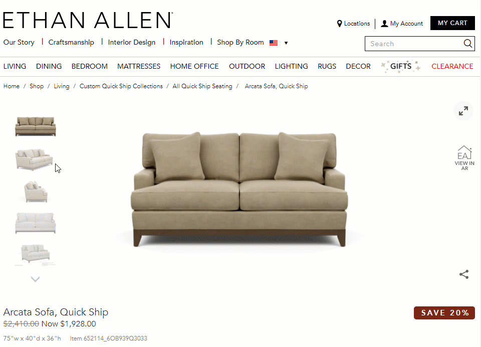 Furniture Product Pages Value of Presentation and Context